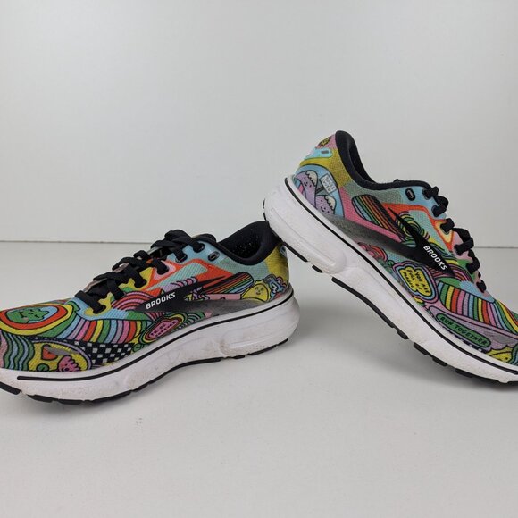 Brooks Ghost 15 Run Proud Running Shoes Women's 7.5 Wednesday Holmes Pride LGBTQ - Picture 3 of 9